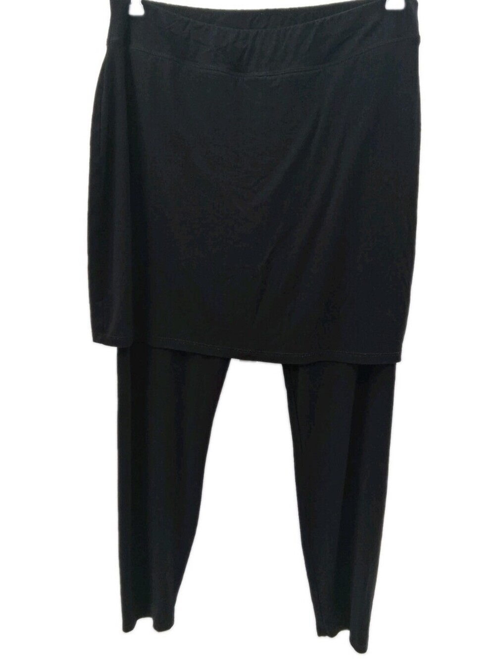 Eileen Fisher Skirt Skirted Leggings Womens Medium Black Stretch Viscose Casual